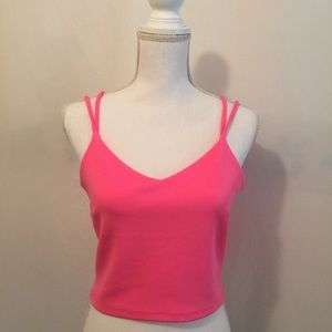 Express strappy pink crop top tank NWT